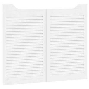 vidaXL Porte a Battente 2-Paio Design a Lamelle Bianco 80x100 cm