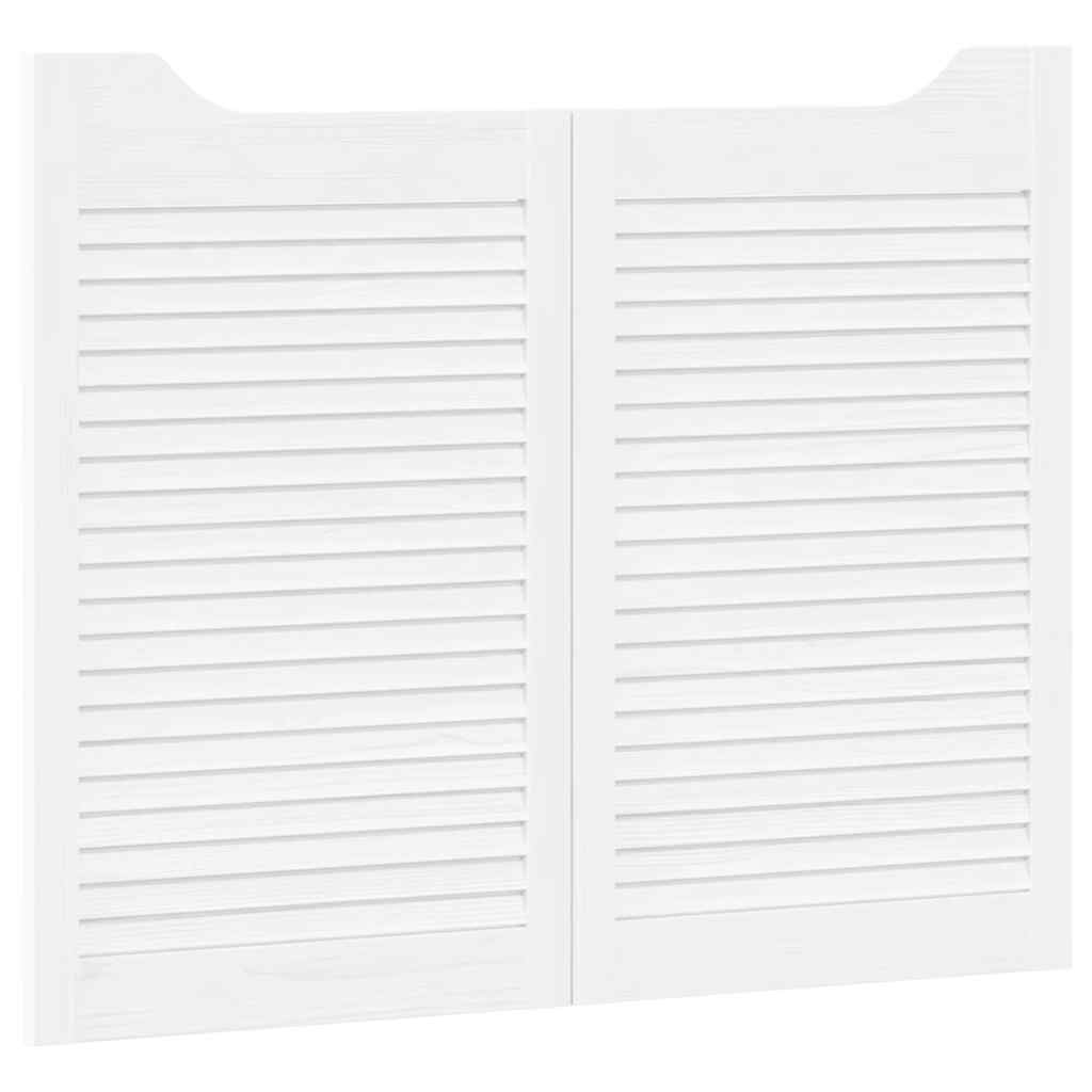 Porte a Battente 2-Paio Design a Lamelle Bianco 80x100 cm 4107143