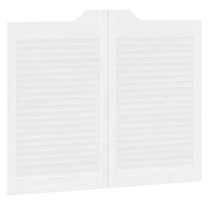 Porte a Battente 2-Paio Design a Lamelle Bianco 80x100 cm 4107143