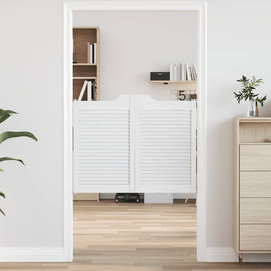 vidaXL Porte a Battente 2-Paio Design a Lamelle Bianco 80x100 cm