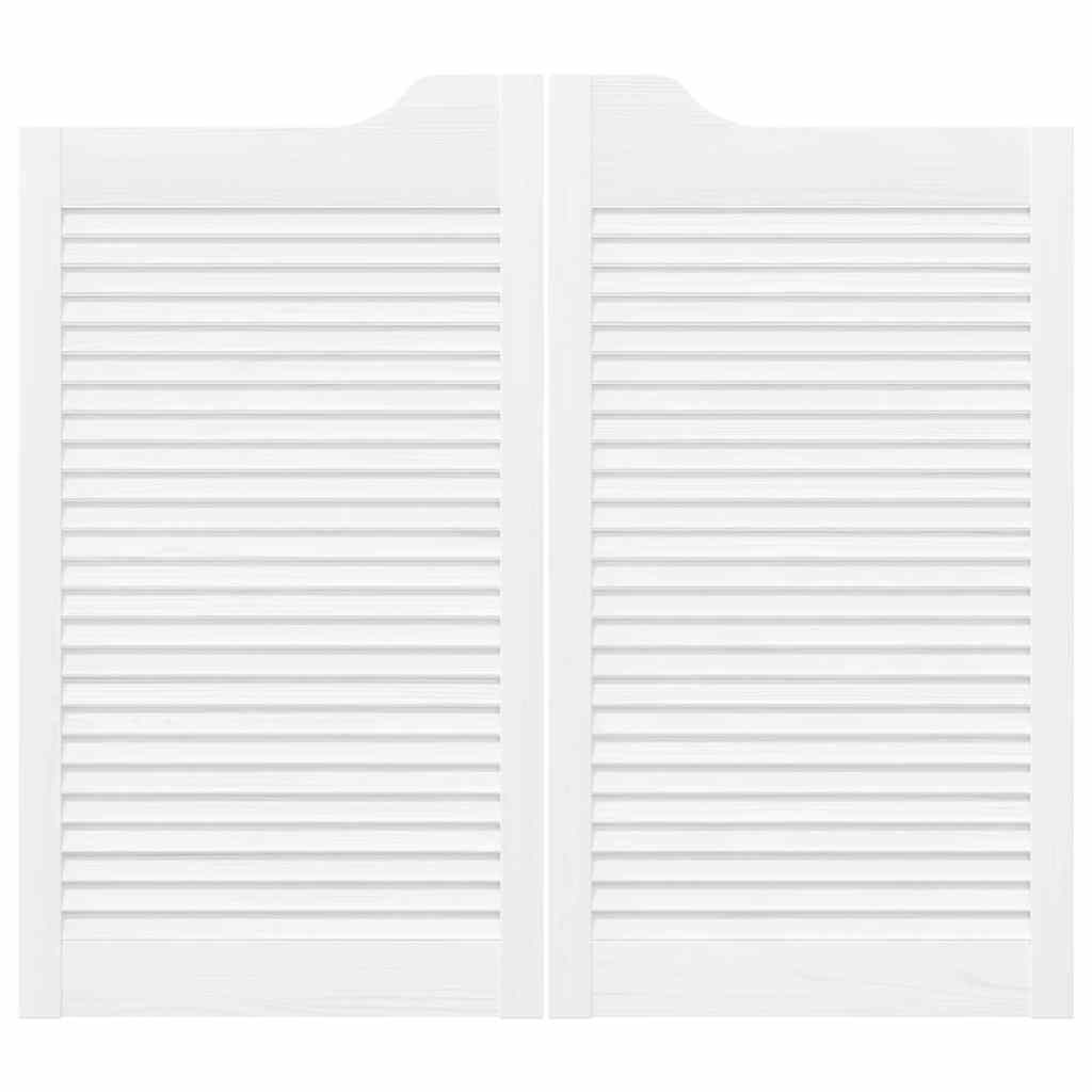 Porte a Battente 1-Paio Design a Lamelle Bianco 90x100 cm 4107144