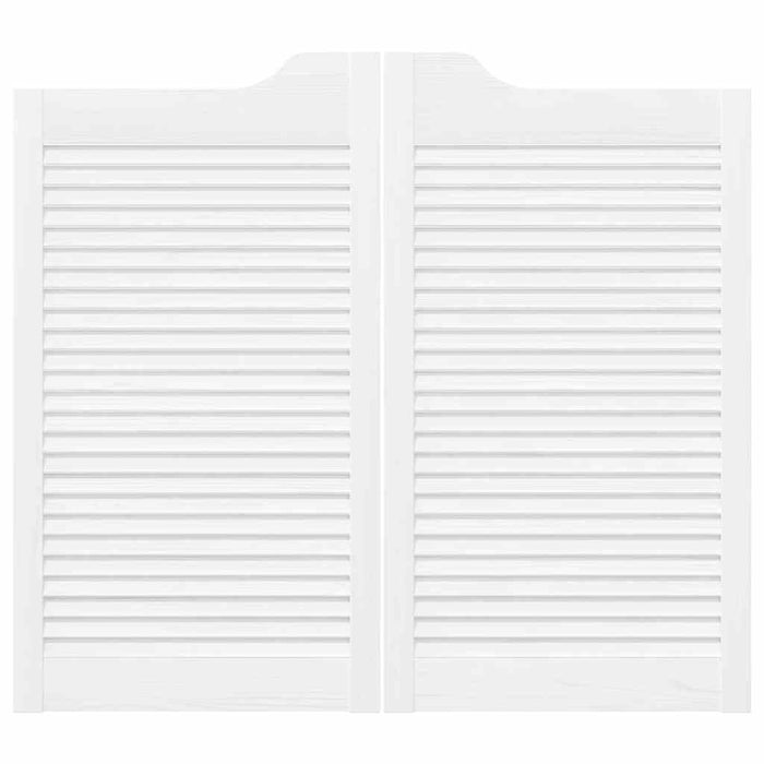 Porte a Battente 1-Paio Design a Lamelle Bianco 90x100 cm 4107144