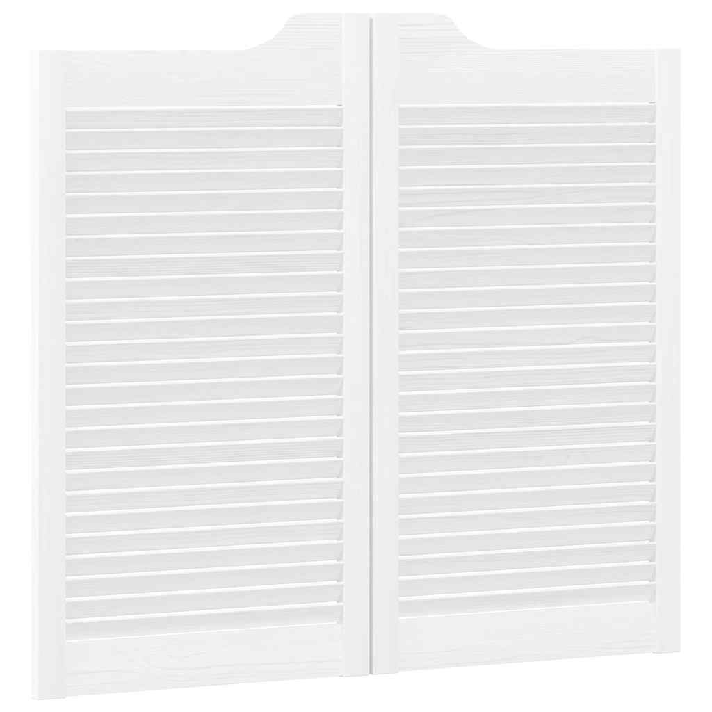 Porte a Battente 1-Paio Design a Lamelle Bianco 90x100 cm 4107144
