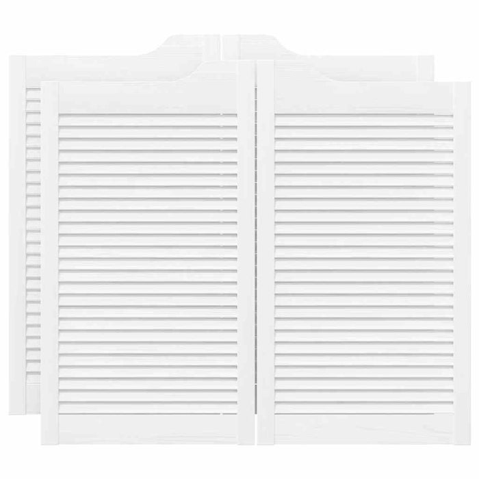 Porte a Battente 2-Paio Design a Lamelle Bianco 90x100 cm