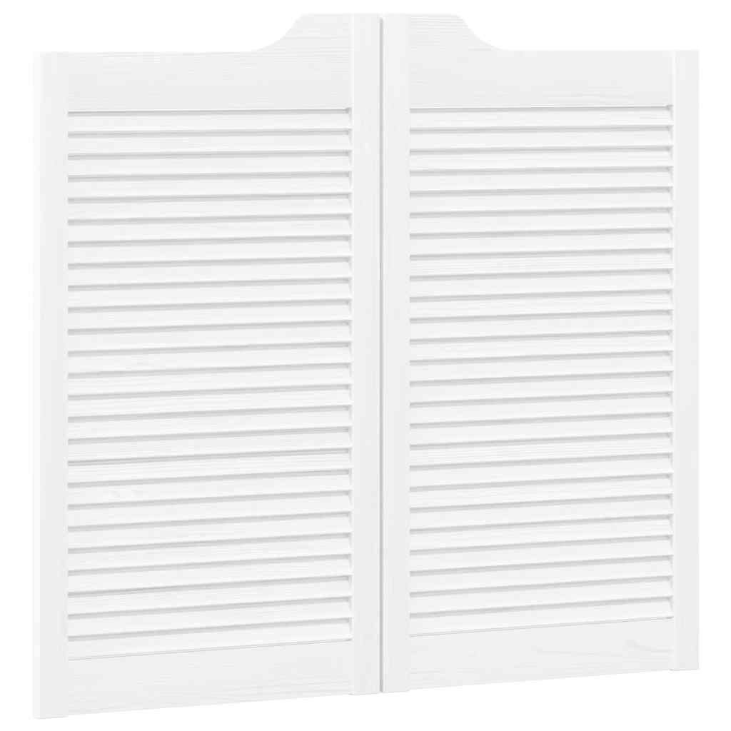 Porte a Battente 2-Paio Design a Lamelle Bianco 90x100 cm