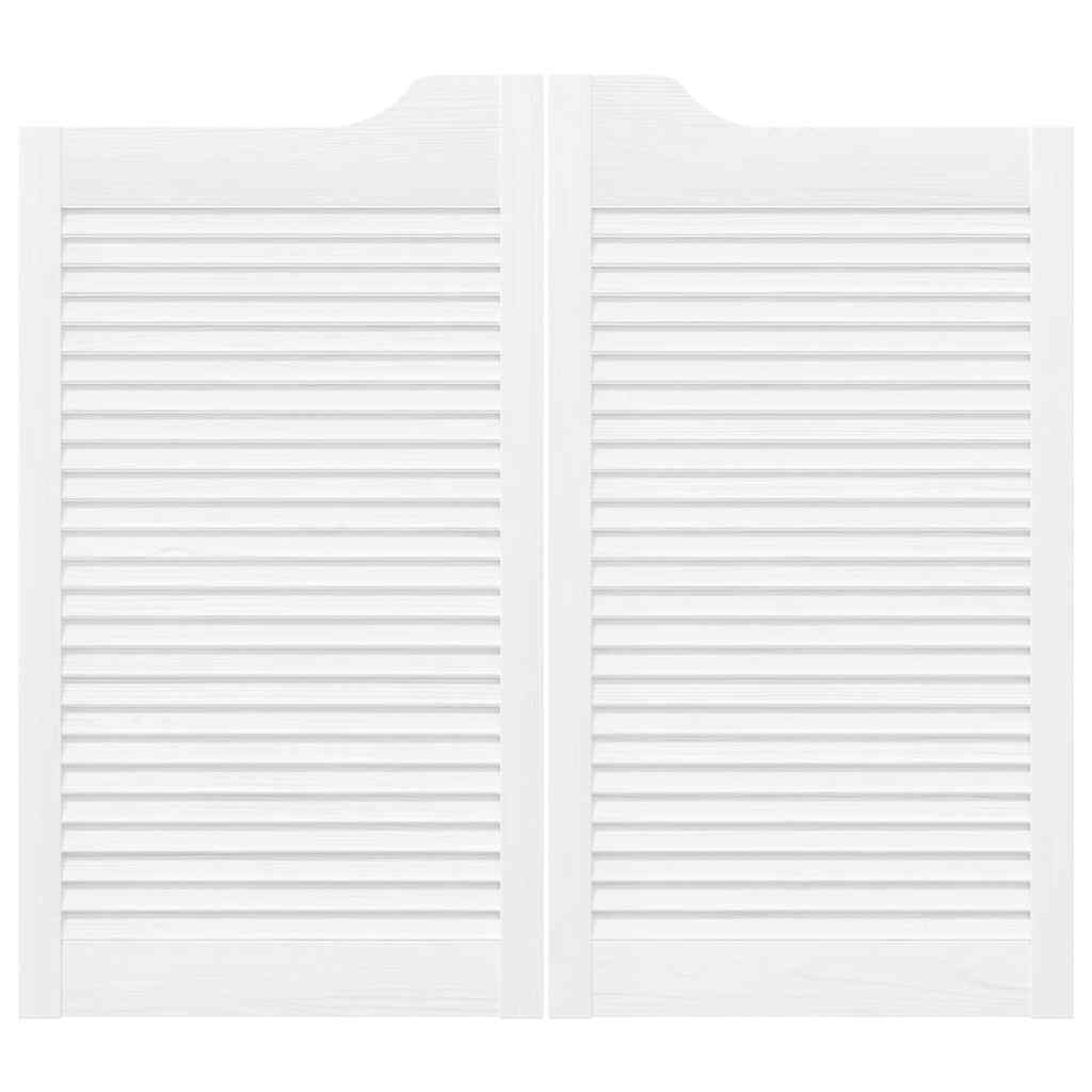 Porte a Battente 2-Paio Design a Lamelle Bianco 90x100 cm