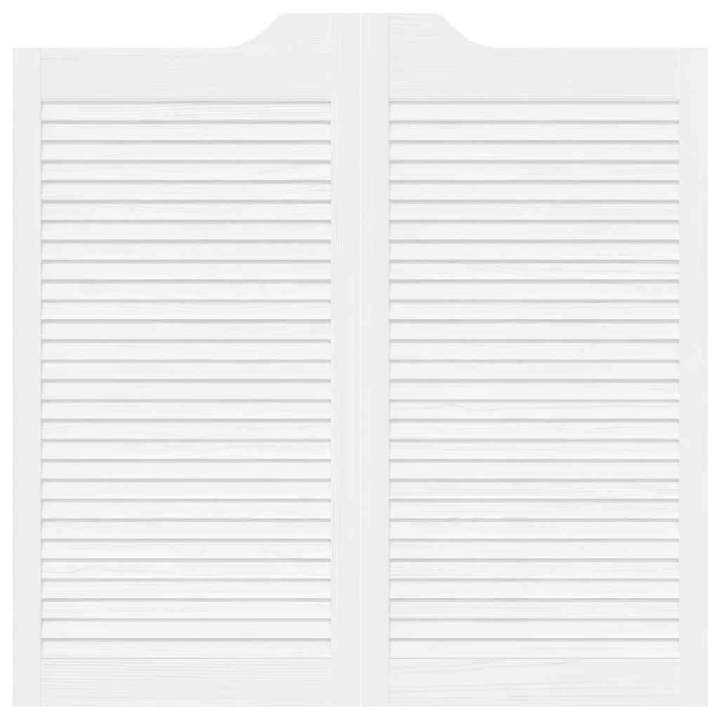 Porte a Battente 1-Paio Design a Lamelle Bianco 100x100 cm 4107146