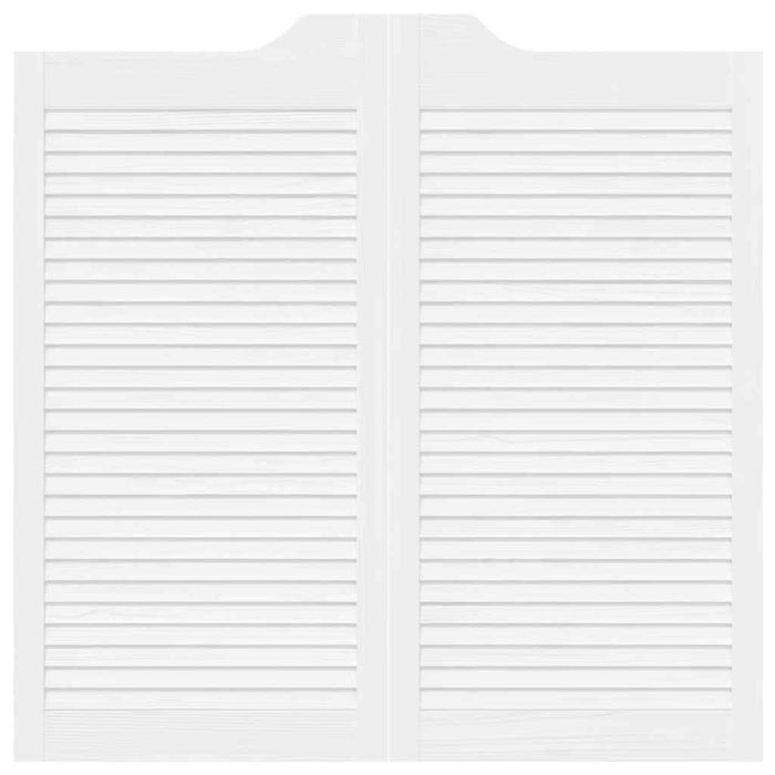 Porte a Battente 1-Paio Design a Lamelle Bianco 100x100 cm