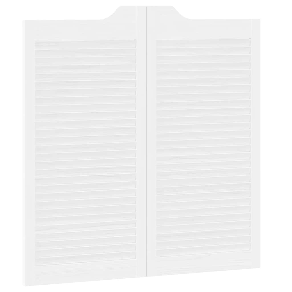 Porte a Battente 1-Paio Design a Lamelle Bianco 100x100 cm 4107146