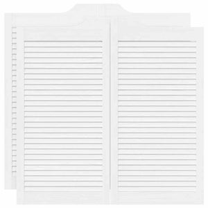 Porte a Battente 2-Paio Design a Lamelle Bianco 100x100 cm