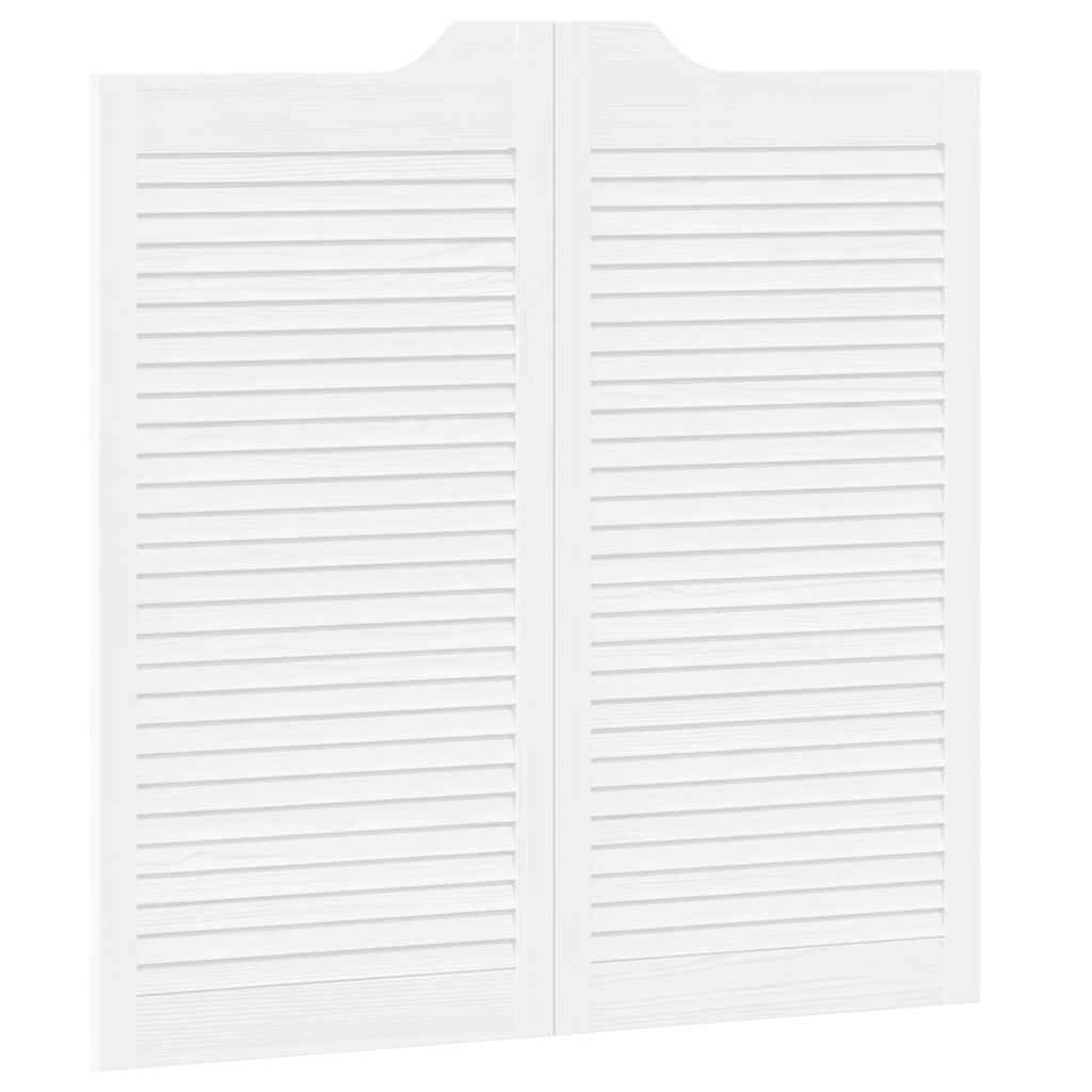 Porte a Battente 2-Paio Design a Lamelle Bianco 100x100 cm 4107147