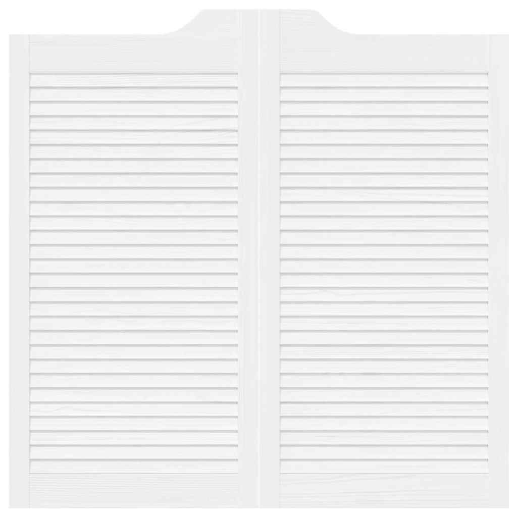 Porte a Battente 2-Paio Design a Lamelle Bianco 100x100 cm