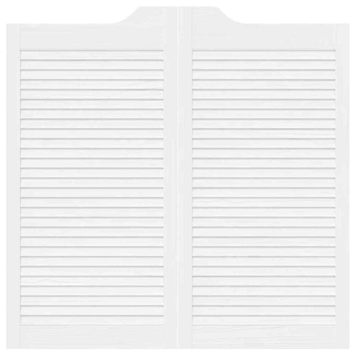 Porte a Battente 2-Paio Design a Lamelle Bianco 100x100 cm 4107147