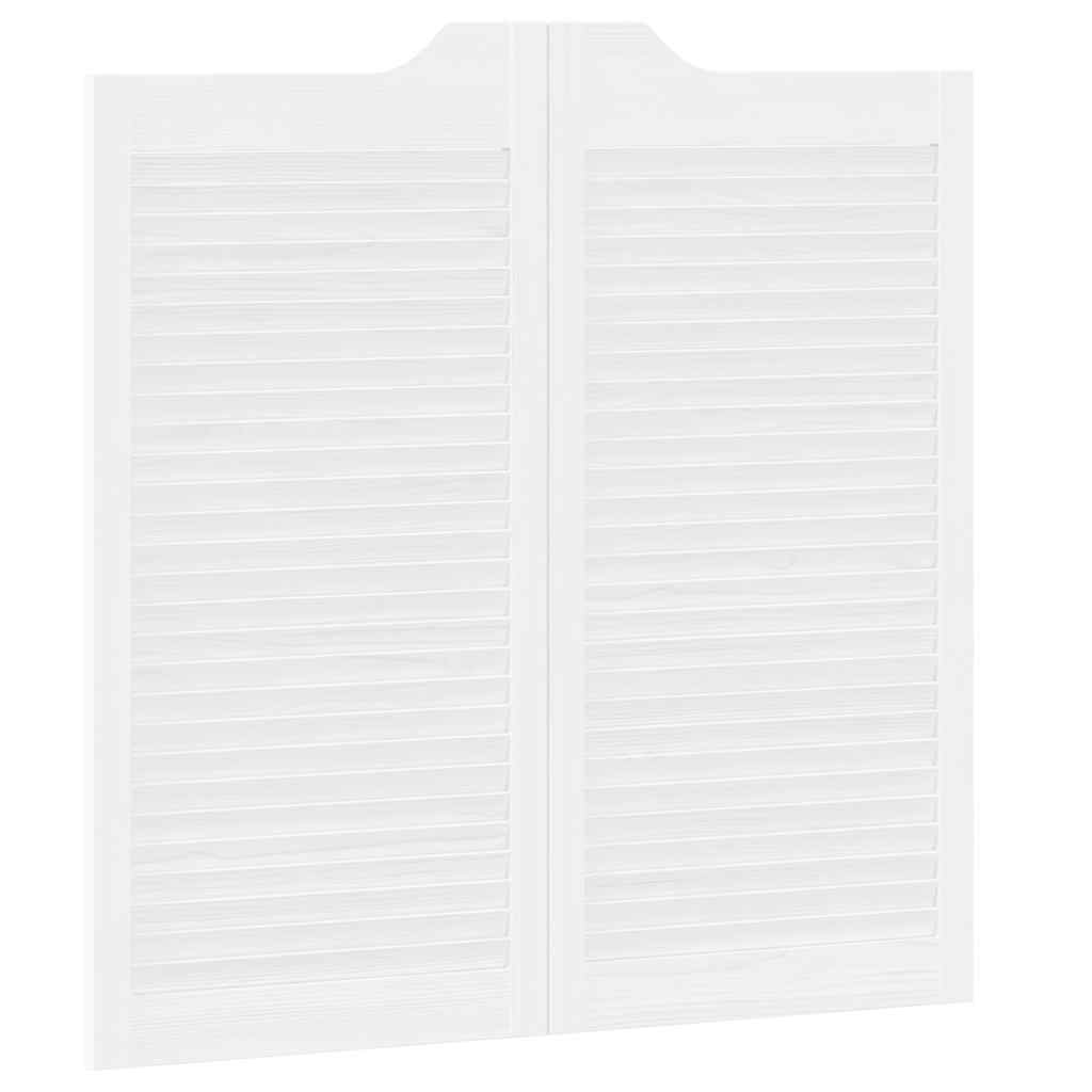 Porte a Battente 2-Paio Design a Lamelle Bianco 100x100 cm
