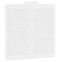 Porte a Battente 2-Paio Design a Lamelle Bianco 100x100 cm