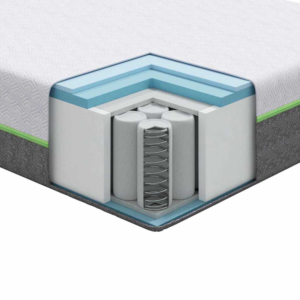 Materasso Bianco, Grigio 90 x 200 cm Schiuma 4106362