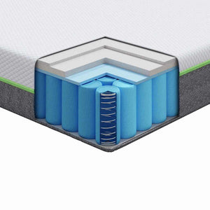 vidaXL Materasso Bianco e Grigio 90 x 200 cm Molle Insacchettate