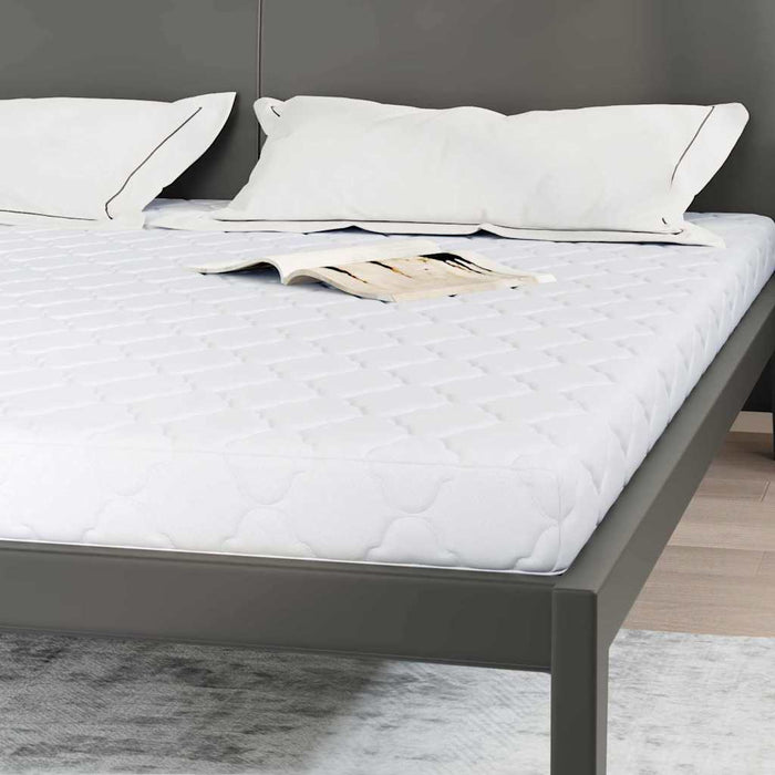 vidaXL Materasso con Strato di Cocco Bianco 200 x 200 cm Schiuma PU