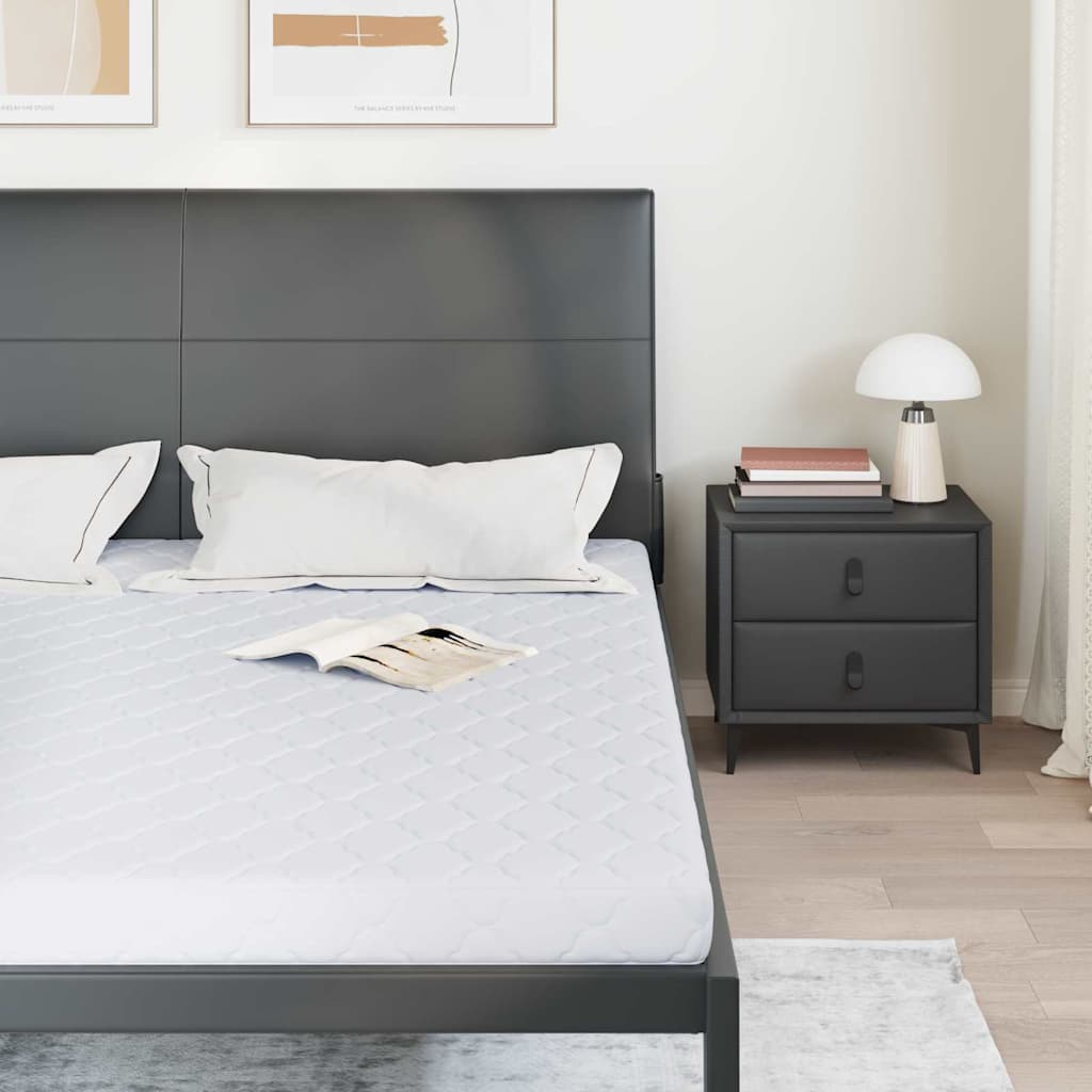 vidaXL Materasso con Strato di Cocco Bianco 200 x 200 cm Schiuma PU