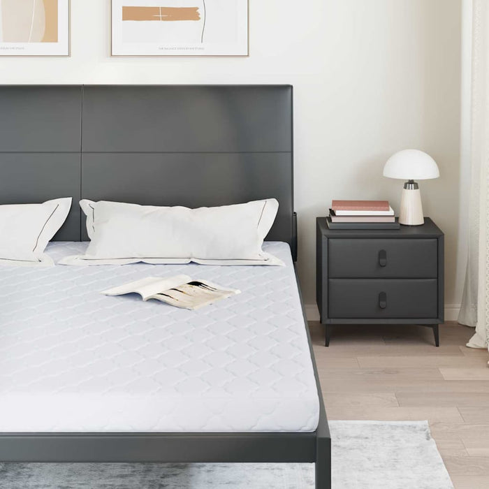 vidaXL Materasso con Strato di Cocco Bianco 200 x 200 cm Schiuma PU