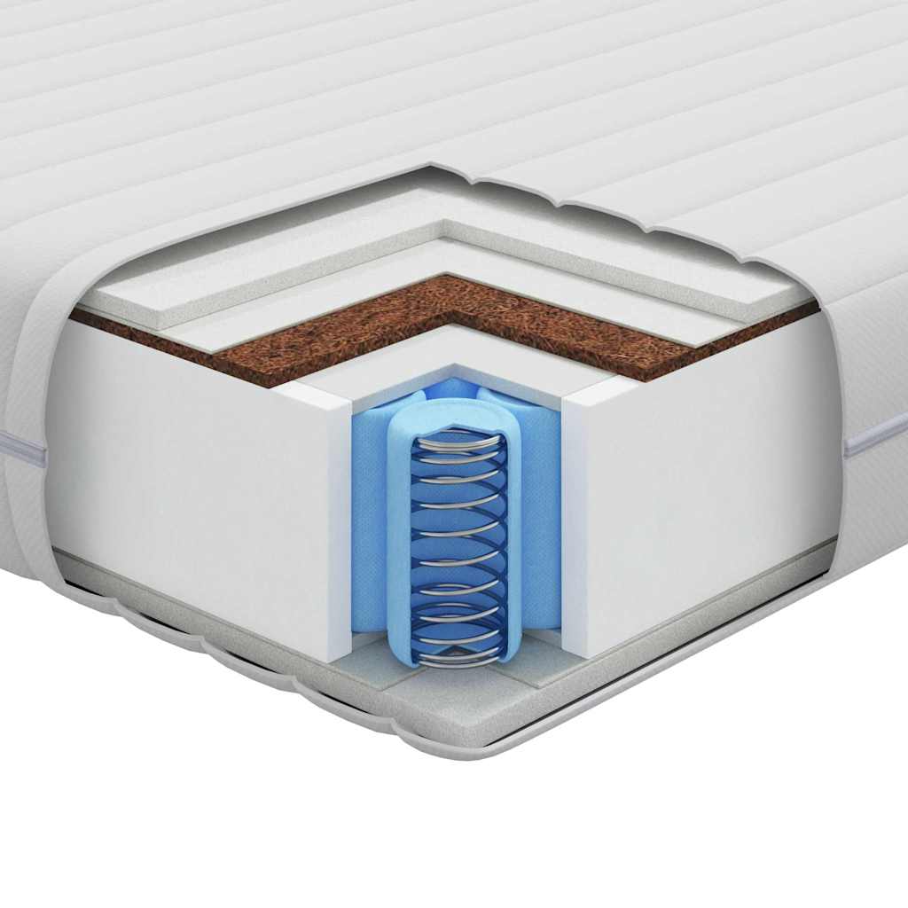 vidaXL Materasso Bianco 60 x 120 cm Molle Insacchettate