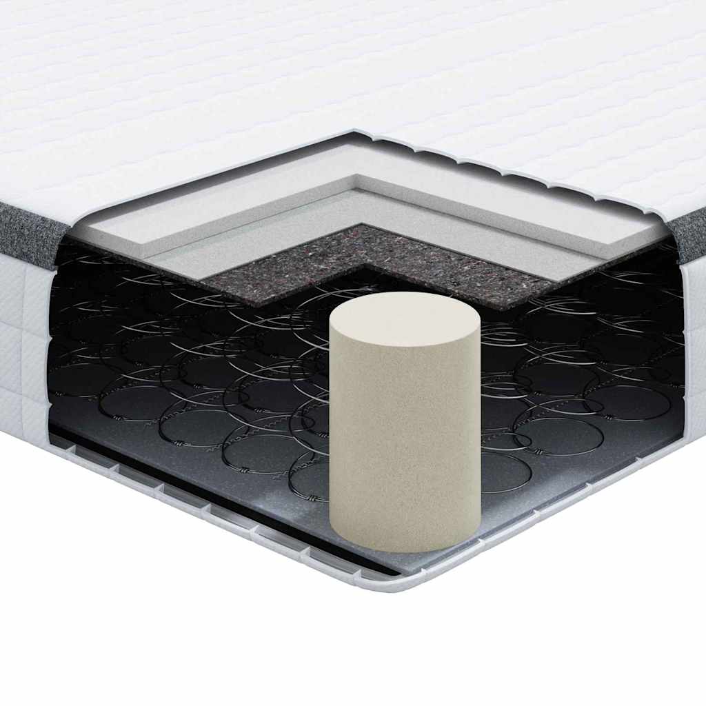vidaXL Materasso Bianco e Grigio 100 x 200 cm Molla Bonell