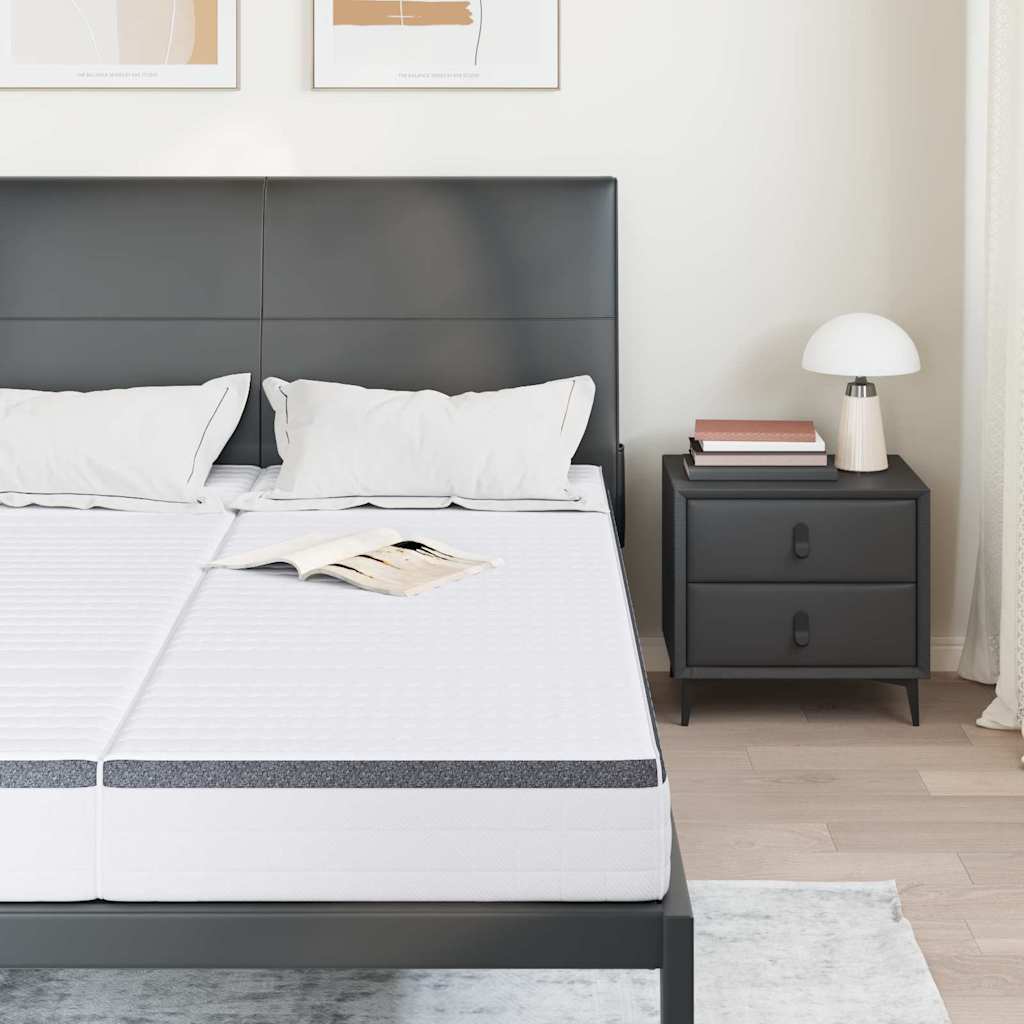 vidaXL Materasso 2 pcs Bianco e Grigio 70 x 200 cm Molla Bonell