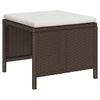 Set Divano da Giardino 6 pz-Sofa da Giardino-Divanetto da esterno Marrone e Crema polyrattan