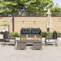 Set Divano da Giardino 6 pz-Sofa da Giardino-Divanetto da esterno Grigio e Grigio Scuro polyrattan
