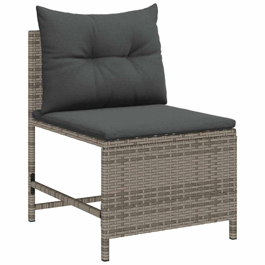 Set Divano da Giardino 6 pz-Sofa da Giardino-Divanetto da esterno Grigio e Grigio Scuro polyrattan
