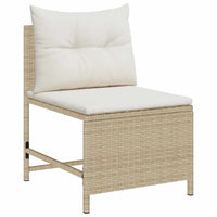 Set Divano da Giardino 6 pz-Sofa da Giardino-Divanetto da esterno Beige e Crema polyrattan