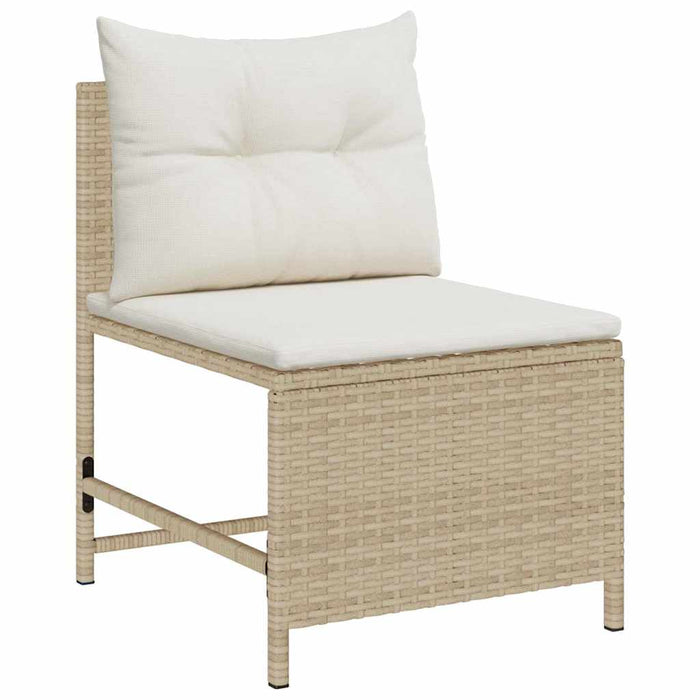 Set Divano da Giardino 6 pz-Sofa da Giardino-Divanetto da esterno Beige e Crema polyrattan