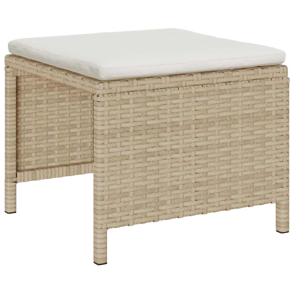 Set Divano da Giardino 6 pz-Sofa da Giardino-Divanetto da esterno Beige e Crema polyrattan