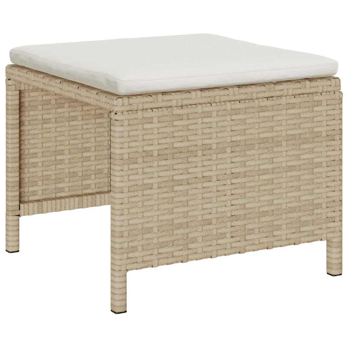 Set Divano da Giardino 6 pz-Sofa da Giardino-Divanetto da esterno Beige e Crema polyrattan