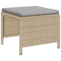 Set Divano da Giardino 6 pz-Sofa da Giardino-Divanetto da esterno Beige e Grigio Chiaro polyrattan