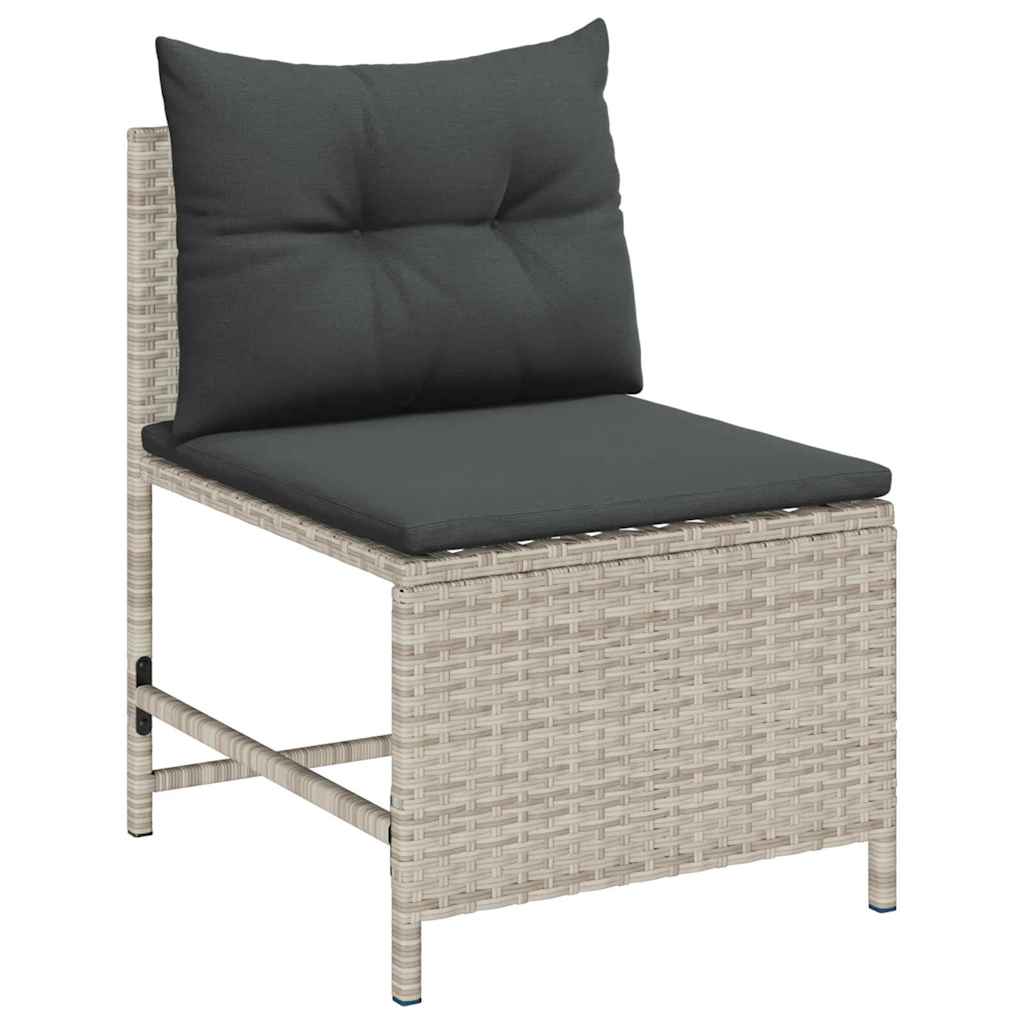 Set Divano da Giardino 6 pz-Sofa da Giardino-Divanetto da esterno Grigio chiaro e grigio scuro