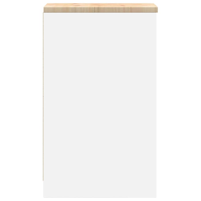 vidaXL Armadietto da Garage Bianco 30x51x85 cm Legno Massello di Pino