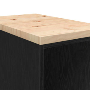 vidaXL Armadietto da Garage Nero 30x51x85 cm in Legno Massello di Pino