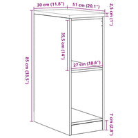 vidaXL Armadietto da Garage Nero 30x51x85 cm in Legno Massello di Pino