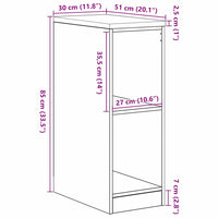 vidaXL Armadietto da Garage Grigio Sonoma 30x51x85 cm