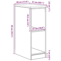 vidaXL Armadietto per Garage in Legno Vecchio 30x51x85 cm