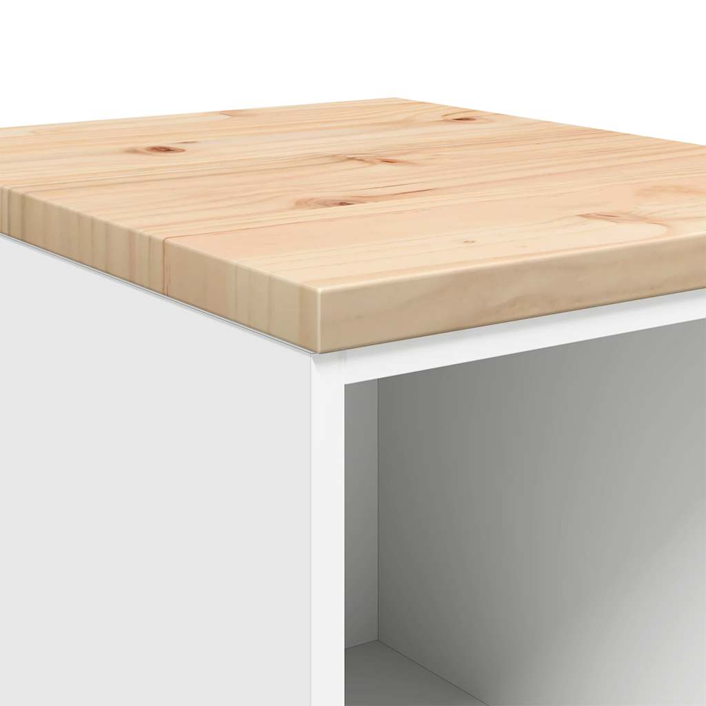 Armadietto da Garage Bianco 40x51x85 cm Legno Massello di Pino 860535