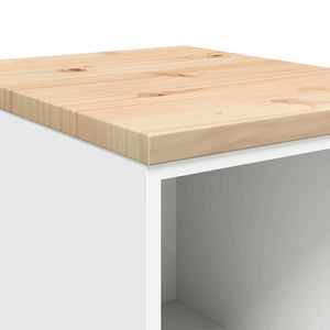 Armadietto da Garage Bianco 40x51x85 cm Legno Massello di Pino 860535