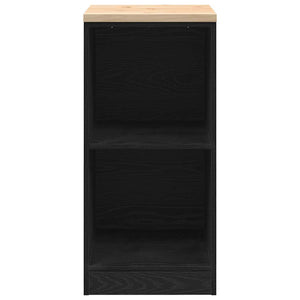 Armadietto da Garage Nero 40x51x85 cm in Legno Massello di Pino