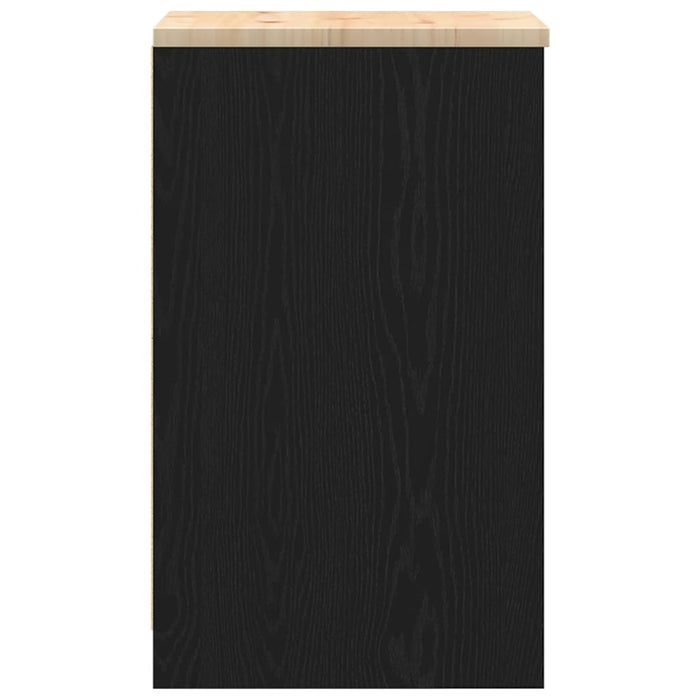 Armadietto da Garage Nero 40x51x85 cm in Legno Massello di Pino 860536