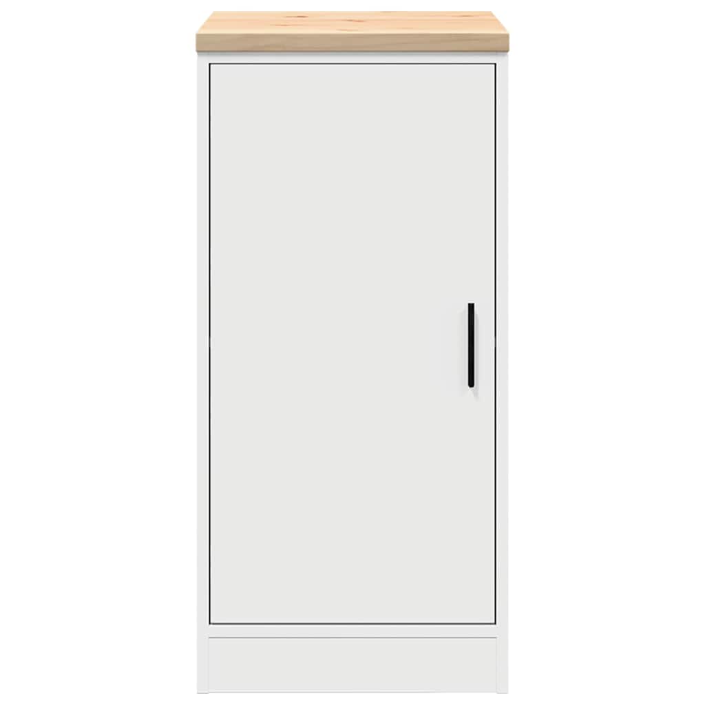Armadietto da Garage Bianco 40x51x85 cm Legno Massello di Pino 860562