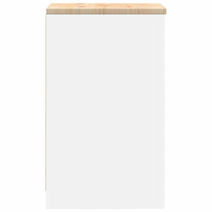 Armadietto da Garage Bianco 40x51x85 cm Legno Massello di Pino 860562