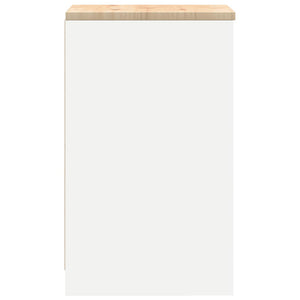 Armadietto da Garage Bianco 40x51x85 cm Legno Massello di Pino