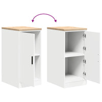 Armadietto da Garage Bianco 40x51x85 cm Legno Massello di Pino 860562