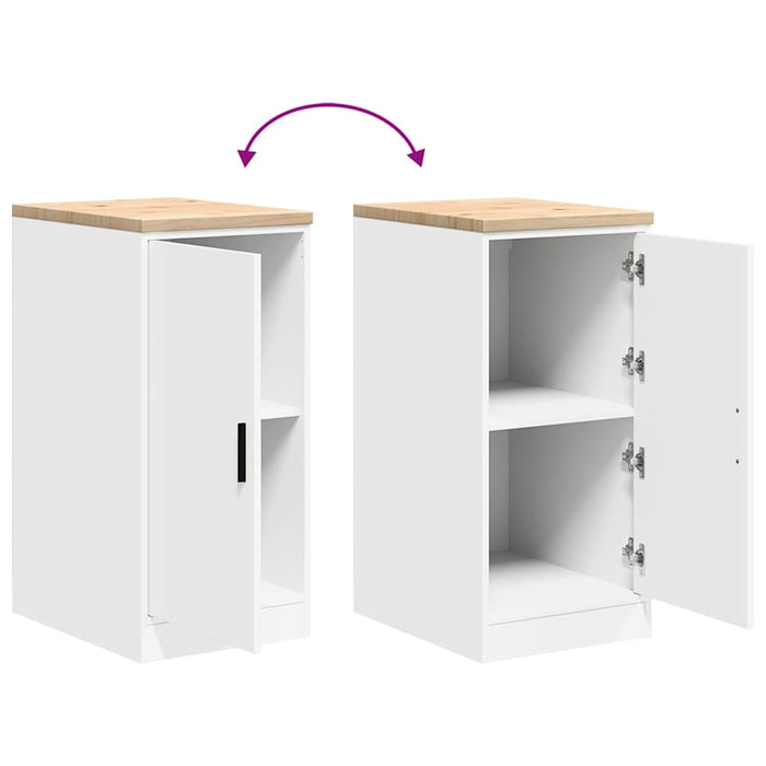 Armadietto da Garage Bianco 40x51x85 cm Legno Massello di Pino